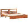 vidaXL Bed Frame with Headboard Wax Brown 200 x 200 cm Solid Pine Wood