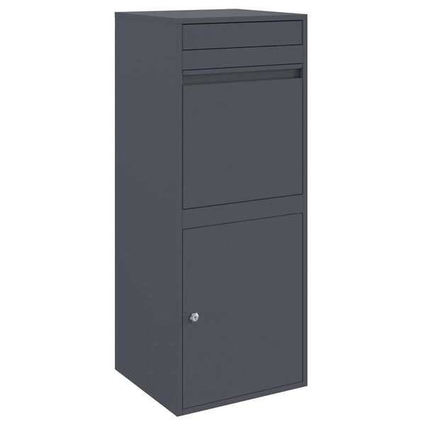 vidaXL Parcel Drop Box with Storage Anthracite 41 x 38 x 103 cm Steel