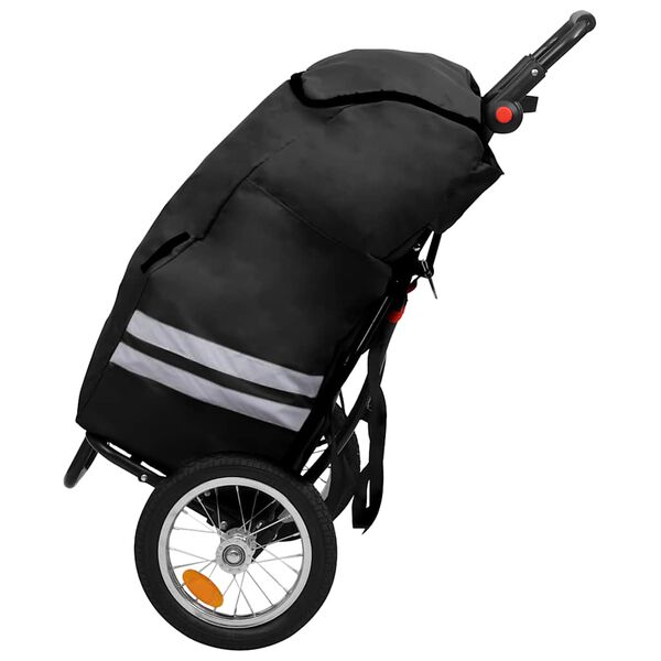 vidaXL Folding Bike Trailer with Grocery Bag Black