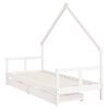 vidaXL Kids Bed Frame with Drawers White 80x200 cm Solid Wood Pine