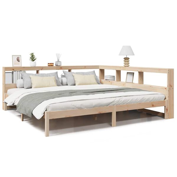 vidaXL Bookcase Bed without Mattress 200x200 cm Solid Wood Pine