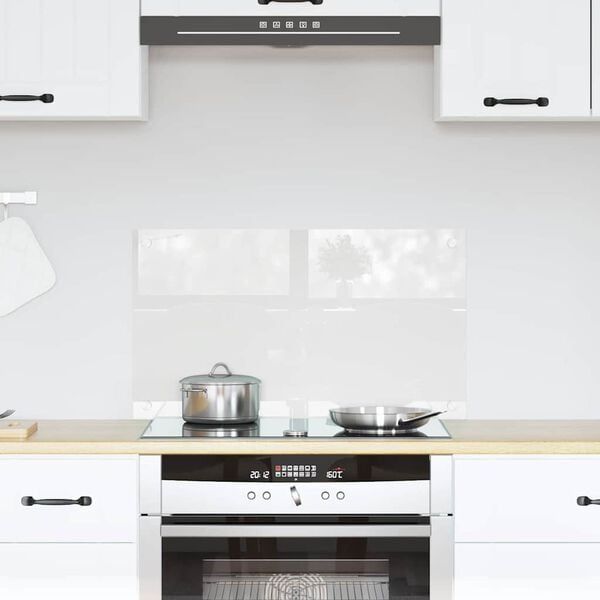 vidaXL Kitchen Backsplash Transparent 70 x 40 cm Tempered Glass