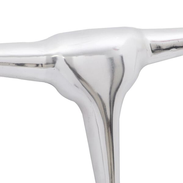 Wall Mounted Aluminium Bull&rsquo;s Head Decoration Silver 72 cm