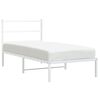 vidaXL Metal Bed Frame without Mattress with Headboard White 90x200cm