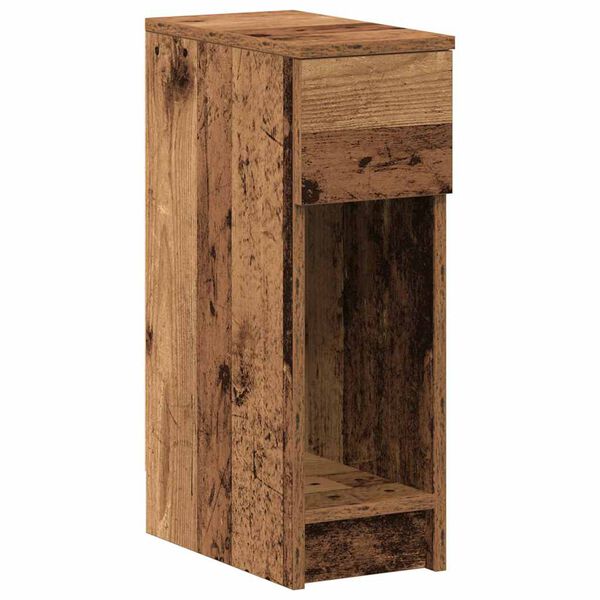 vidaXL Bedside Cabinet with Drawer Old Wood 20x36x60 cm