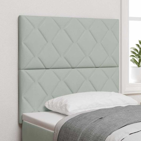 vidaXL LED Headboard with Headboard Light Grey 100 cm Faux Leather
