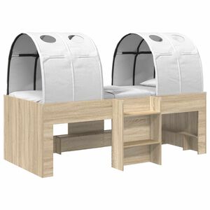 vidaXL Bed with Tunnel 3 pcs Sonoma and White Engineered Wood