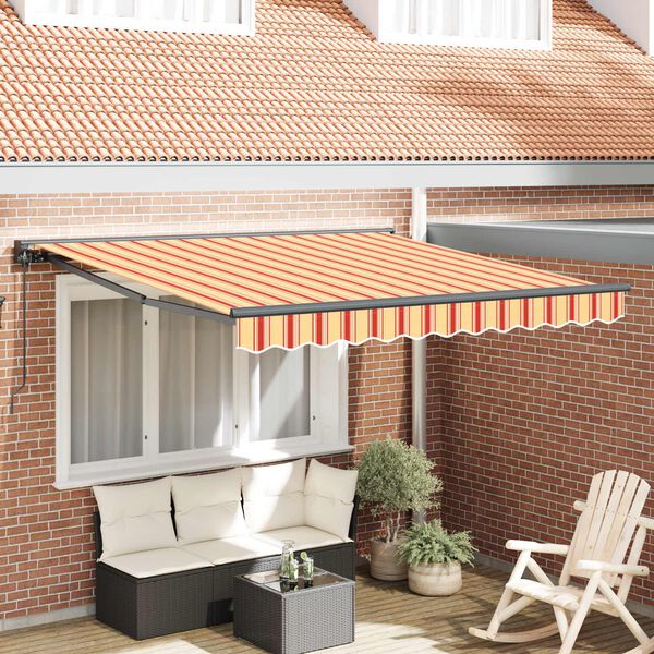 vidaXL Retractable Awning Manual Multicolour 350 x 250 cm