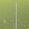 vidaXL Fence with Post Silver 1 x 50 m Steel