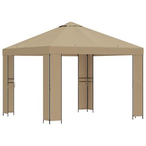 vidaXL Gazebo 3 x 3 m Beige Polyester and Steel 190 gsm
