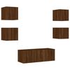 vidaXL 6 Piece TV Wall Units with LED Brown Oak Engineered Wood