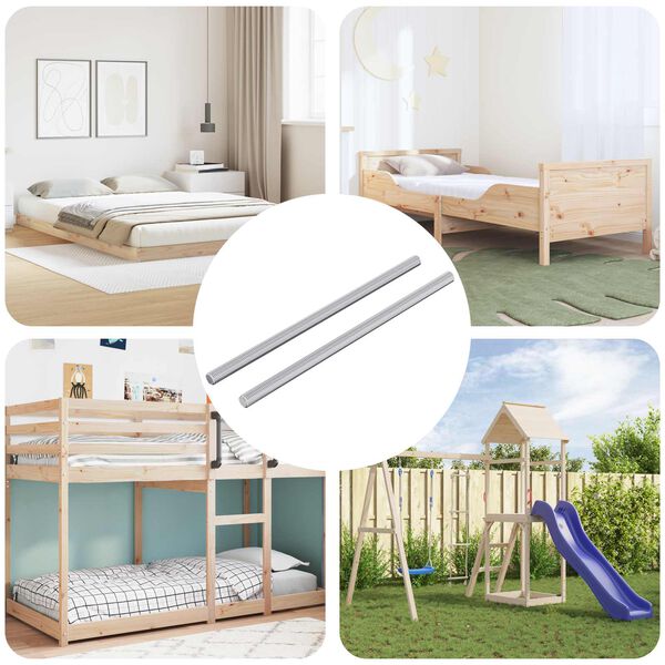 vidaXL Threaded Rod 2 pcs Silver 6 x 135 mm Steel