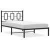 vidaXL Metal Bed Frame without Mattress with Headboard Black 100x200cm