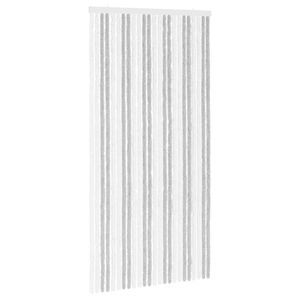 vidaXL Insect Curtain Chenille Light Grey and White 100 x 200 cm