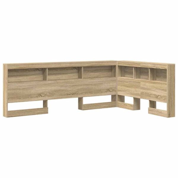 vidaXL Storage Headboard with Shelf Sonoma Oak 120 cm Engineered Wood