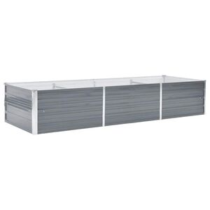 vidaXL Garden Raised Bed Galvanised Steel 240x80x45 cm Grey