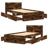 vidaXL Bed Frame with Headboard without Mattress Smoked Oak 90x200 cm