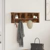vidaXL Wall-Mounted Coat Rack with Shelf Smoked oak 75 x 16 x 26 cm