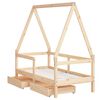 vidaXL Kids Bed Frame with Drawers 70x140 cm Solid Wood Pine