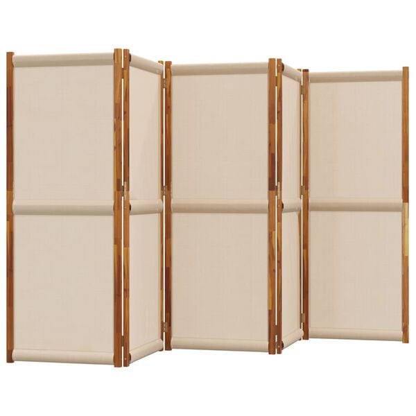 vidaXL 5-Panel Room Divider Taupe 350x180 cm