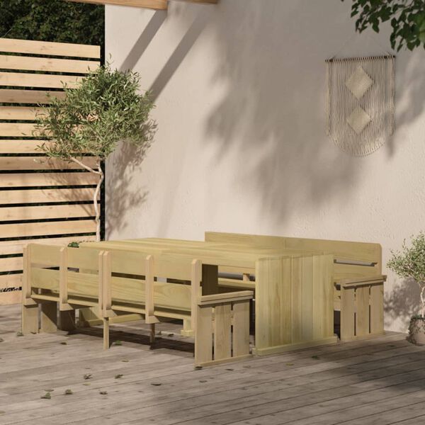 vidaXL 3 Piece Garden Dining Set Impregnated Pinewood