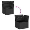 vidaXL 6 Piece Garden Sofa Set with Cushions Black Poly Rattan Acacia