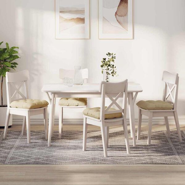 vidaXL Seat Cushions 4 pcs Cream 45 x 45 x 12 cm Fabric