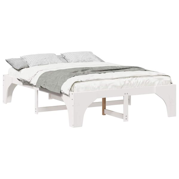 vidaXL Bed Frame White 160 x 200 cm Solid Pine Wood