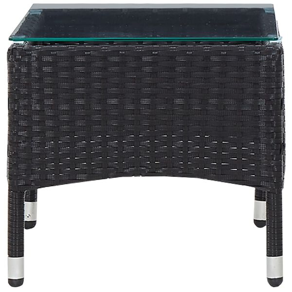 vidaXL Coffee Table Black 60x40x36 cm Poly Rattan