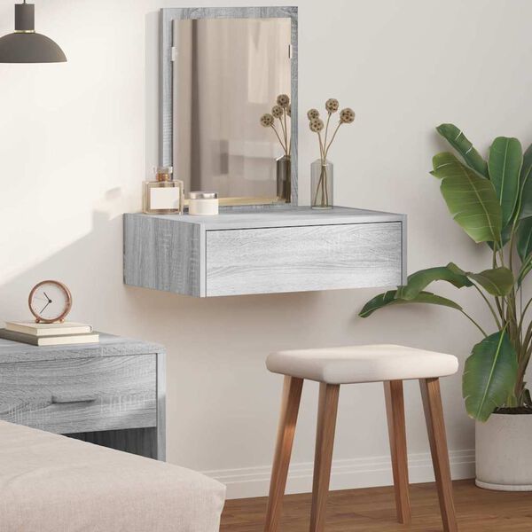 vidaXL Dressing Table with Drawer Grey 60 x 40 x 70 cm Engineered Wood
