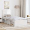 vidaXL Bed Frame with Headboard White 90 x 200 cm Solid Pine Wood