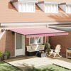 vidaXL Retractable Awning Manual Red and white 450 x 350 cm Fabric
