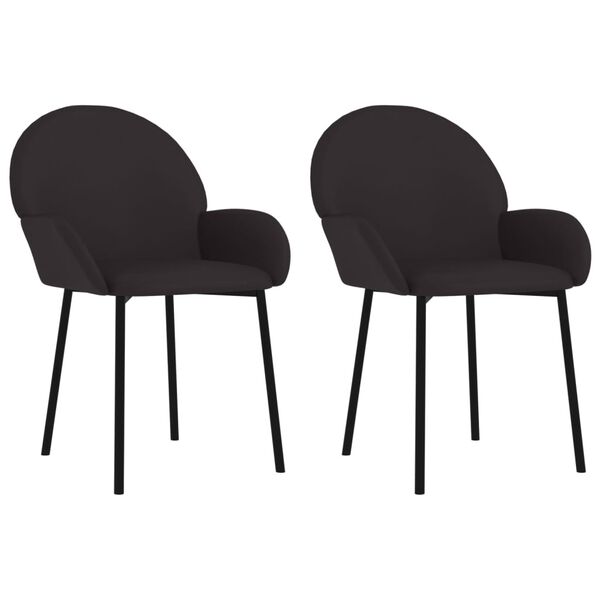 vidaXL Dining Chairs 2 pcs Black Faux Leather