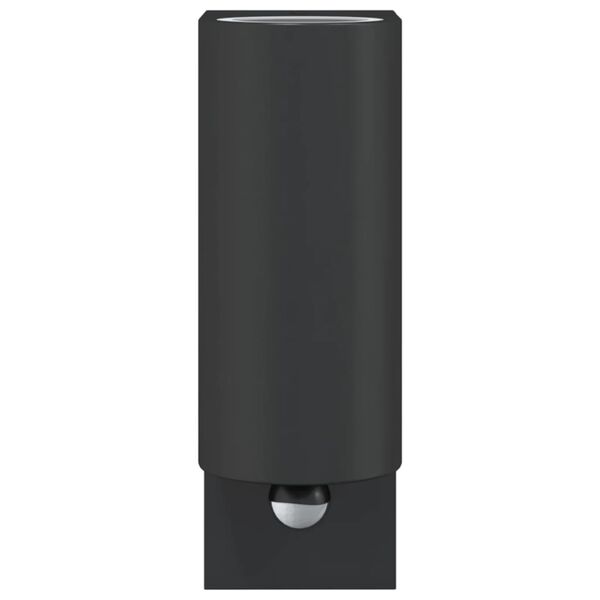 vidaXL Outdoor Wall Lights with Sensors 2pcs Black Die-cast Aluminium