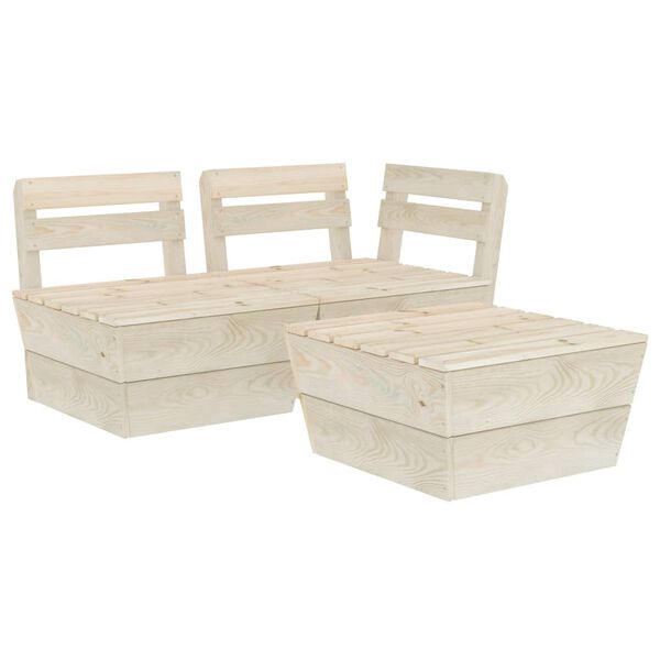 vidaXL 3 Piece Garden Pallet Lounge Set Impregnated Spruce Wood