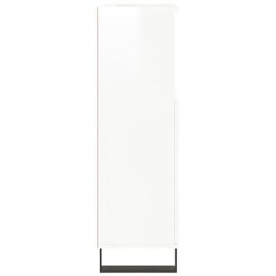 vidaXL Bathroom Cabinet High Gloss White 30x30x100 cm Engineered Wood