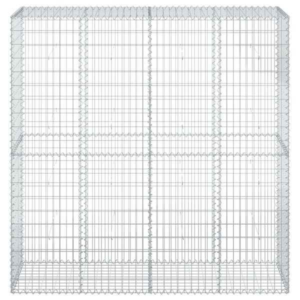 vidaXL Gabion Basket with Cover 200x50x200 cm Galvanised Iron