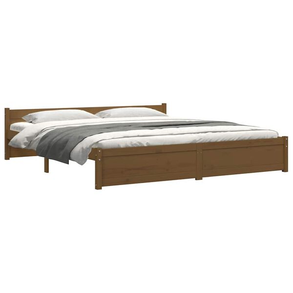 vidaXL Bed Frame without Mattress Honey Brown Solid Wood 200x200 cm
