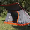 vidaXL Camping Tent Grey and Orange 223 x 163 x 130 cm Taffeta
