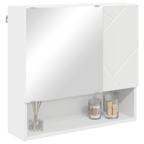 vidaXL Mirror Cabinet with Door White 59 x 17 x 55 cm Engineered wood