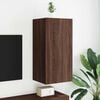 vidaXL TV Wall Cabinet with LED Lights Brown Oak 40.5x35x80 cm