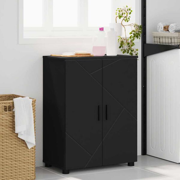 vidaXL Bathroom Cabinet Black 60 x 35 x 80 cm Engineered wood & Metal