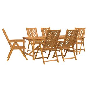 vidaXL Garden Dining Set 7 pcs Brown Solid Acacia Wood