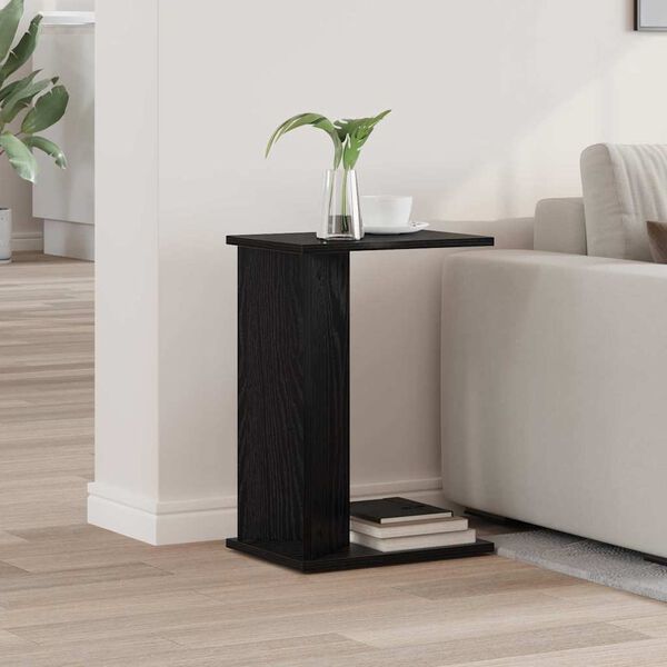 vidaXL End Table Black Oak 35 x 25 x 50 cm Engineered Wood