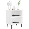 vidaXL Bed Cabinet with Metal Legs White 40x30x50 cm