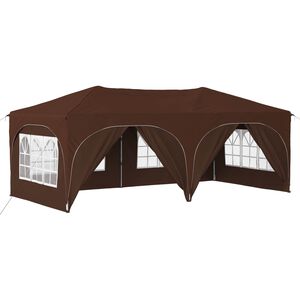 vidaXL Pop-up Party Tent 575 x 288 x 245 cm Brown Oxford Fabric