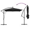 vidaXL Cantilever Banana Parasol Black 249 x 249 x 250 cm