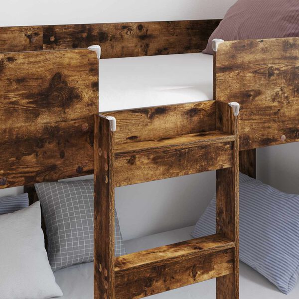 vidaXL Bunk Bed for Kids Smoked Oak 100 x 190 cm Engineered Wood