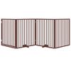 vidaXL Dog Gate with Door Foldable 4 Panels Brown 320 cm Poplar Wood
