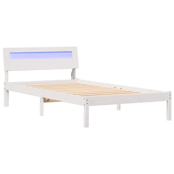 vidaXL Bed Frame with Headboard White 90 x 190 cm Solid Pine Wood